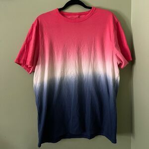 Large Mens American eagle shirt red white and blue tie dye. Patriotic